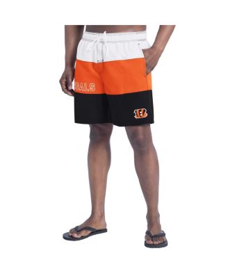 G-III Sports by Carl Banks - Men's Black/Orange Cincinnati Bengals Sunrise Volley Swim Shorts