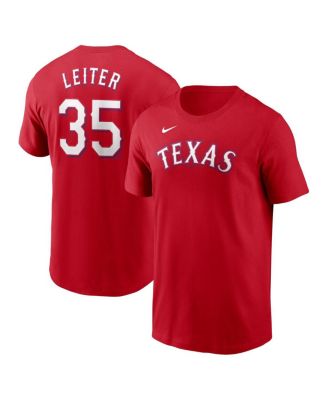 Nike - Men's Jack Leiter Red Texas Rangers Fuse Name Number T-Shirt