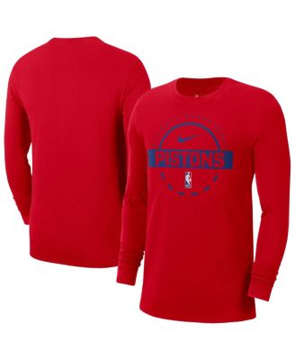 Nike - Men's Red Detroit Pistons Authentic Long Sleeve Practice T-Shirt