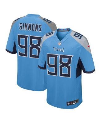 Nike - Men's Jeffery Simmons Light Blue Tennessee Titans Team Game Jersey
