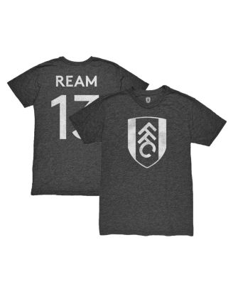 1863FC - Men's Tim Ream Heather Black Fulham Player Name Number Twisted Tri-Blend T-Shirt