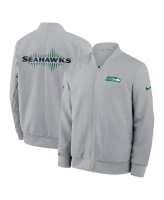 Nike - Men's Wolf Gray Seattle Seahawks 2025 Rivalries Collection Sideline Full-Zip Bomber Jacket