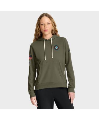Nike - Women's Olive Miami Dolphins 2025 Salute to Service Sideline Standard Issue Dri-FIT Hoodie