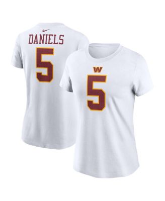 Nike - Women's Jayden Daniels White Washington Commanders Super Bowl Era Name Number T-Shirt
