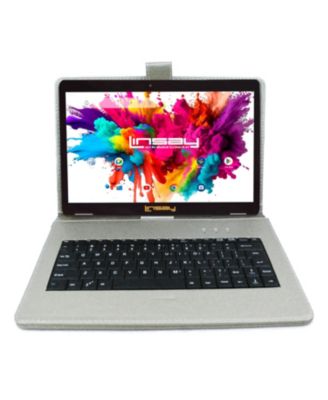 LINSAY - 10.1" 1280x800 IPS Screen Quad Core 2GB RAM Tablet 32GB Android 10 with Silver Keyboard