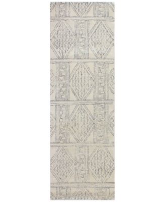 Bashian - Nico NIC-145 Ivory/Gray 2'6" x 8' Runner Area Rug