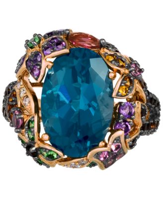 Le Vian - Multi-Gemstone (7-3/4 ct. t.w.) & Nude Diamond (1/0 ct. t.w.) Statement Ring in 14k Rose Gold