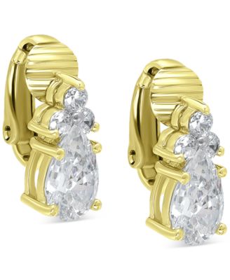 Giani Bernini - Cubic Zirconia Pear-Shape Clip-On Stud Earrings
