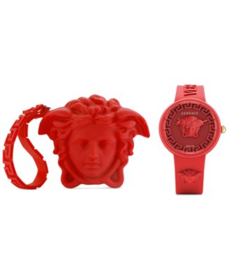 Versace - Women's Swiss Medusa Pop Red Silicone Strap Watch 39mm Set