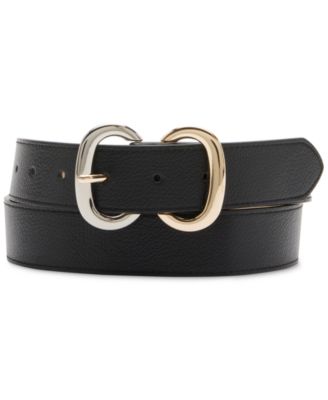 Steve Madden - Women's Two-Tone Double Buckle Belt