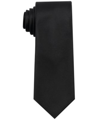 Calabrum - Men's Slim Solid Black Tie