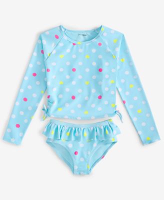 Epic Threads - Little Girls Splayful Dot Long-Sleeve Rash Guard & Bottom Set