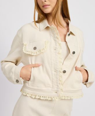 En Saison - Women's Gwendolyn Eyelet-Trim Denim Jacket