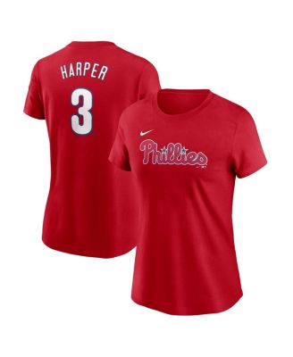 Nike - Women's Bryce Harper Red Philadelphia Phillies Fuse Name Number T-Shirt