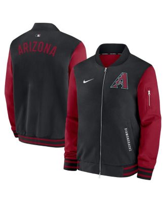 Nike - Men's Black/Red Arizona Diamondbacks Authentic Collection Dugout Full-Zip Bomber Jacket