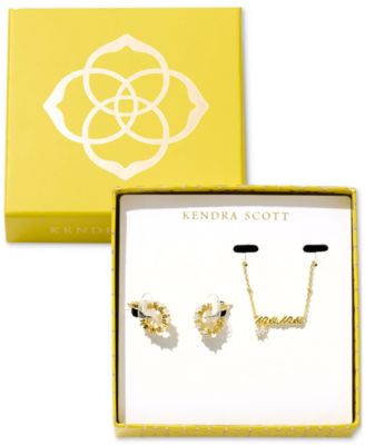 Kendra Scott - 14k Gold-Plated Crystal Mama Pendant Necklace & Hoop Earrings Set