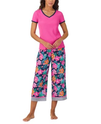 Cuddl Duds - Women's Printed Cropped Pajama Set