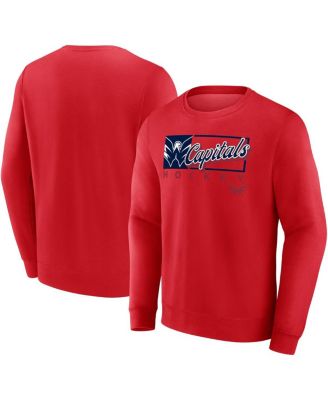 Fanatics - Men's Red Washington Capitals Focus Fleece Pullover Sweatshirt