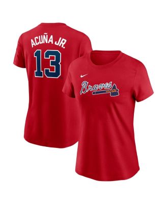 Nike - Women's Ronald Acu&ntilde;a Jr. Red Atlanta Braves Fuse Name Number T-Shirt
