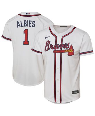 Nike - Big Boys and Girls Ozzie Albies White Atlanta Braves Home Replica Player Jersey