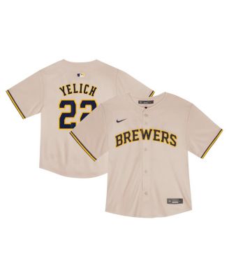 Nike - Toddler Christian Yelich Cream Milwaukee Brewers Home Game Jersey
