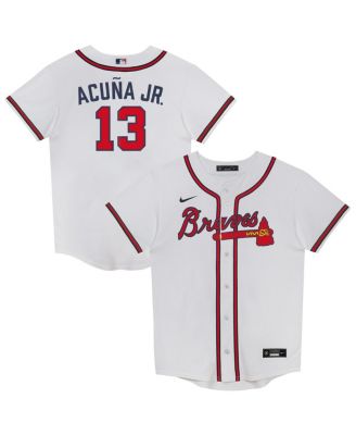 Nike - Preschool Ronald Acu&ntilde;a Jr. White Atlanta Braves Home Replica 2.0 Player Jersey