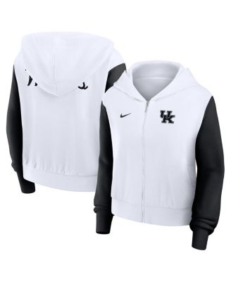 Nike - Women's White Kentucky Wildcats Cropped Beyond Capability Color-Block Script Full-Zip Hoodie