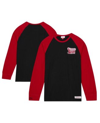 Mitchell & Ness - Men's Black Oklahoma Sooners Legendary Slub Raglan Long Sleeve T-Shirt