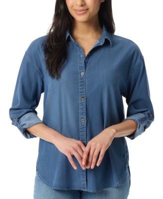 Gloria Vanderbilt - Women's Amanda Roll-Tab-Sleeve Button-Front Shirt