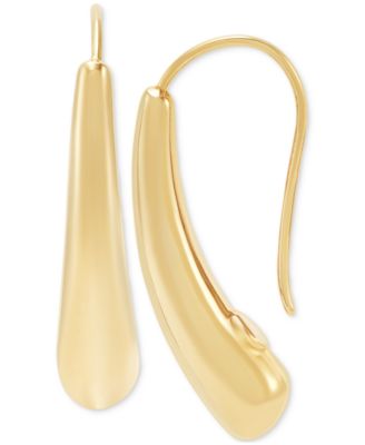 Macy's - Polished Graduated Swoop Shape Bar Drop Earrings in 14K Gold