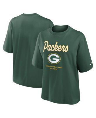 Nike - Women's Green Green Bay Packers Essential Script Relaxed Boxy T-Shirt