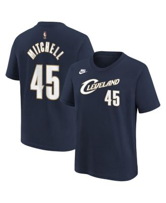 Nike - Big Boys and Girls Donovan Mitchell Navy Cleveland Cavaliers Name Number T-Shirt