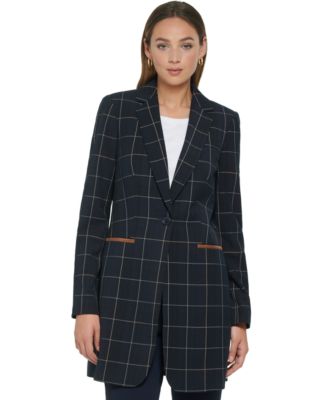 Tommy Hilfiger - Women's Houndstooth One-Button Blazer