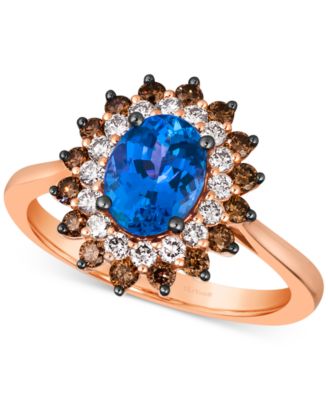 Le Vian - Blueberry Tanzanite (1 ct. t.w.), Chocolate Diamonds (1/3 ct. t.w.) & Nude Diamonds (1/4 ct. t.w.) Statement Ring in 14k Rose Gold
