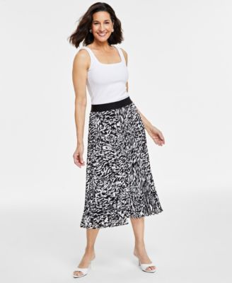I.N.C. International Concepts - Women's Printed Pleated Midi Skirt