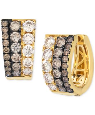 Le Vian - Chocolate Ombr&eacute; Diamond Small Huggie Hoop Earrings (2 ct. t.w.) in 14k Gold