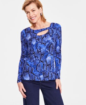 I.N.C. International Concepts - Women's Paisley-Print Cutout Top, Created for Macy's