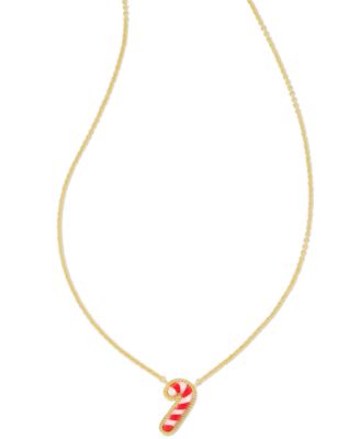 Kendra Scott - Gold-Tone Mother of Pearl & Enamel Candy Cane 19" Pendant Necklace