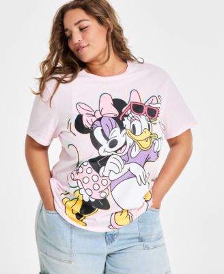 Disney - Trendy Plus Size Minnie & Daisy Graphic Print T-Shirt