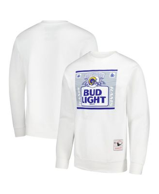 Mitchell & Ness - x Bud Light Men's White Los Angeles Rams The Crest Pullover Sweatshirt