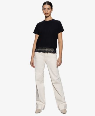 Sanctuary - Women's Cotton Lace-Trim Remix T-Shirt