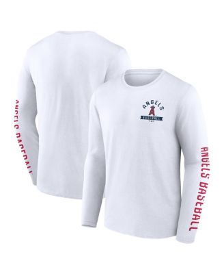 Fanatics - Men's White Los Angeles Angels Press Box Long Sleeve T-Shirt