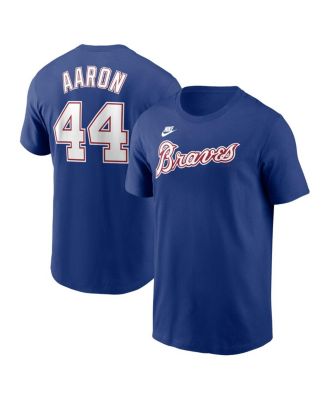 Nike - Men's Hank Aaron Royal Atlanta Braves Cooperstown Collection Fuse Name Number T-Shirt