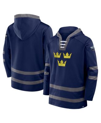 Fanatics - Men's Athletic Navy Sweden 2025 4 Nations Face-Off Inside Line Pullover Hoodie