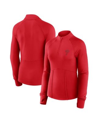 Fanatics - Women's Red Philadelphia Phillies Elements Raglan Tri-Blend Quarter-Zip Top