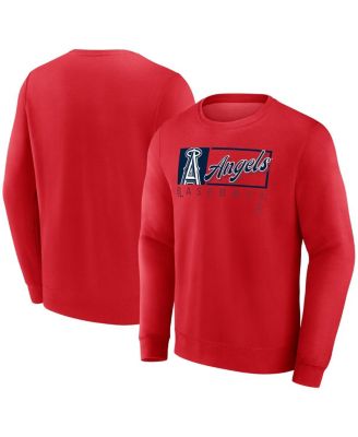 Fanatics - Men's Red Los Angeles Angels Focus Fleece Pullover Sweatshirt