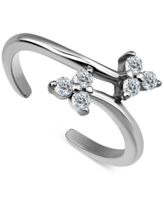 Giani Bernini - Triple Round Cubic Zirconia Cluster Adjustable Toe Ring