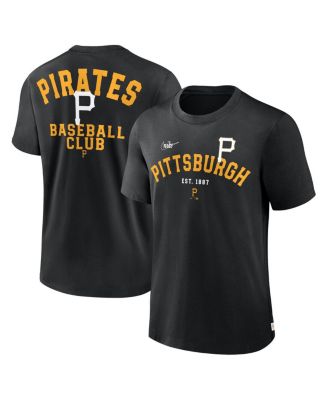 Nike - Men's Black Pittsburgh Pirates Cooperstown Collection Rewind Slogan T-Shirt