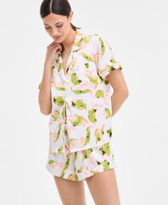I.N.C. International Concepts - Women's Stretch Satin Short-Sleeve Pajama Set