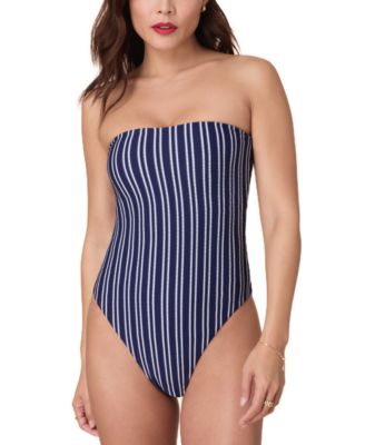 Andie - Women's The Kauai Strapless Nautical Stripe One-Piece Swimsuit
